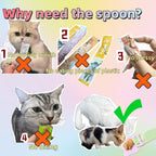 2Pcs Cat Strip Feeder, Happy Spoon for Cats, Lickable Squeezable Creamy Treat, Wet Treats Dispenser, Cat Treat Spoon Squeeze, (Beige&Green/Beige&Orange)